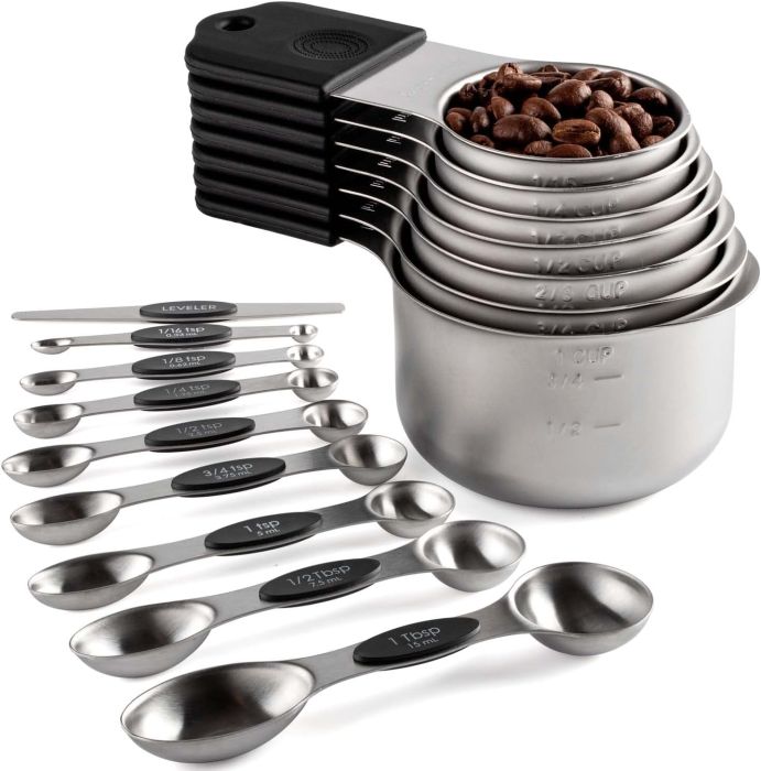 Magnetic Measuring Cups and Spoons Set with Leveler