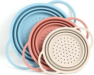 SelectShen Collapsible Silicone Colander Set of 3